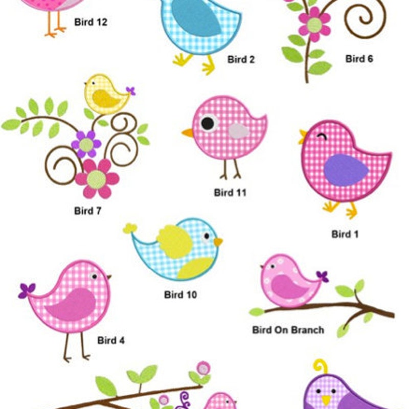 Bird Applique Etsy