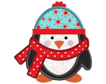 Christmas Winter Penguin Individual APPLIQUE Machine Embroidery Designs