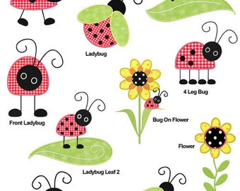 Cute Ladybugs APPLIQUE Machine Embroidery Designs