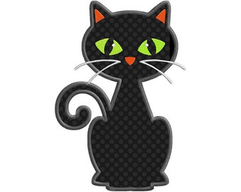 Black Cat Individual APPLIQUE Machine Embroidery Designs