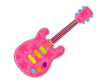 Electric Guitar APPLIQUE Machine Embroidery Designs