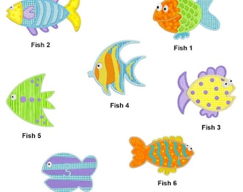 Ocean Fish APPLIQUE Machine Embroidery Designs