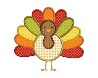 Thanksgiving Fall Turkey Individual APPLIQUE Machine Embroidery Designs