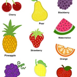 Fruit APPLIQUE Machine Embroidery Designs