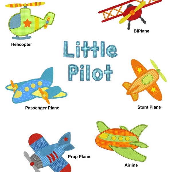 Airplanes APPLIQUE Machine Embroidery Designs