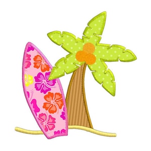 Summer Palm Tree Individual APPLIQUE Machine Embroidery Designs