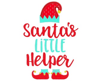 Christmas Santa's Little Helper Individual APPLIQUE Machine Embroidery Designs