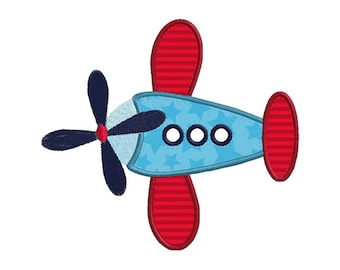 Prop Plane Individual APPLIQUE Machine Embroidery Designs