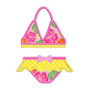 Summer Bikini Bathing Suit Individual APPLIQUE Machine Embroidery Designs
