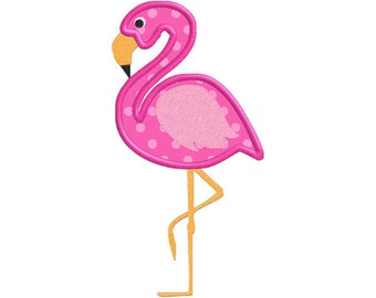 Summer Tropical Flamingo Bird Individual APPLIQUE Machine Embroidery Designs