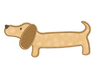 Dachshund Hot Dog APPLIQUE Machine Embroidery Designs