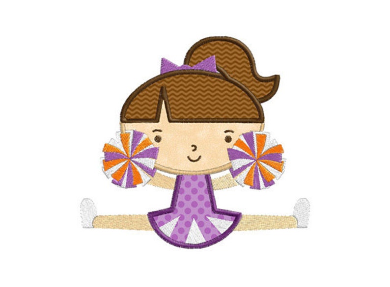 Cheerleader 1 Individual APPLIQUE Machine Embroidery Designs image 1