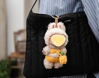 Conjunto de bikini para muñeca de 17 cm: conjunto de piña hecho a mano con gafas, sujetador, bolso y braguita / Ropa de verano para muñeca (no incluye muñeca)