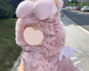 Handmade Pink Angel Outfit for 17cm Doll: Dinosaur Design