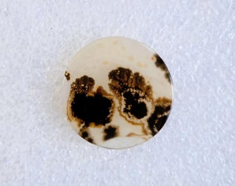 Natural Scenic Agate Smooth Slice Cabochon Round Shape Handmade Loose Gemstones ( 19x19x2 MM )