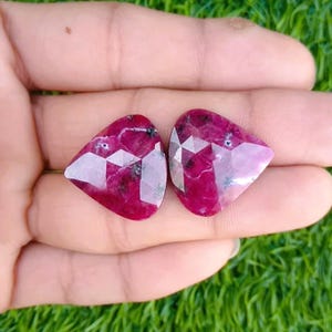 Natural Ruby Rose Cut Pear Shape Handmade Loose Gemstones ( 22x22x4 MM )