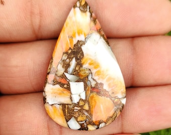 Auster Kupfer Türkis Glatte Cabochon Birnenform Edelsteine 40x25x3 MM ( Gratis Bohren verfügbar )