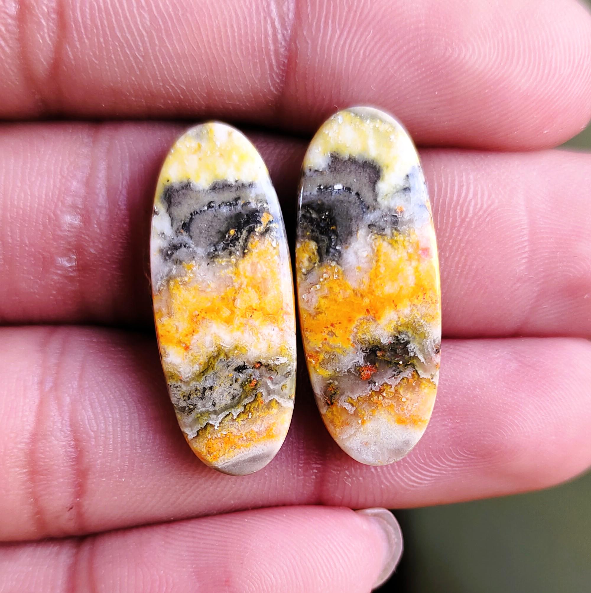 Natural Yellow Jasper Cabochon Oval Shape Handmade Loose Gemstones