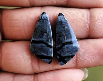 Natural Picasso Jasper Cabochons Fancy Shape Handmade Loose Gemstones ( 26x11x4 MM )
