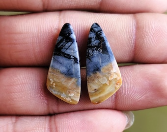 Natural Picasso Jasper Cabochons Fancy Shape Handmade Loose Gemstones ( 25x11x4 MM )