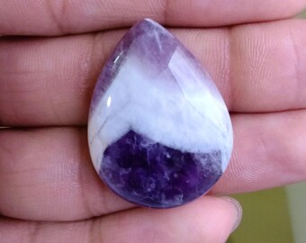Amethyst Lace Agate Cabochons Pear Shape Handmade Loose Gemstones (32x24x7 MM)