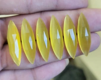 Pierres précieuses artisanales en vrac Lime Monalisa Rose Cut Marquise Shape (8 x 30 MM)
