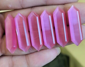 Pierres précieuses artisanales en vrac, taille Monalisa rose, forme fantaisie (8 x 30 mm)