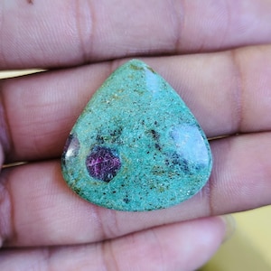 Natural Ruby Fuchsite Smooth Cabochon Heart Shape Handmade Loose Gemstones ( 28x28x6 MM )