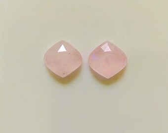 Rose Quartz Rose Cut Fancy Shape Handmade Loose Gemstones (12x12 MM)