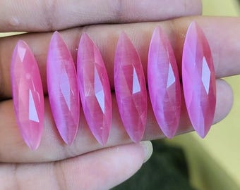 Pierres précieuses artisanales en forme de marquise, taille rose Monalisa (8 x 30 mm)
