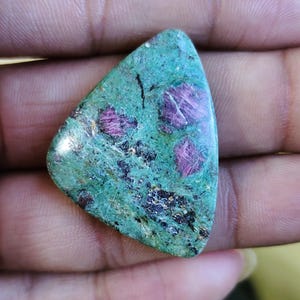 Natural Ruby Fuchsite Smooth Cabochon Fancy Shape Handmade Loose Gemstones ( 35x26x6 MM )