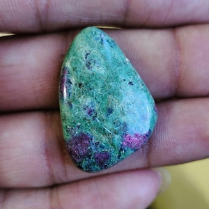 Natural Ruby Fuchsite Smooth Cabochon Fancy Shape Handmade Loose Gemstones ( 31x21x6 MM )