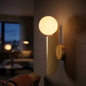 Bruno Thin Antique Brass Wall Sconce