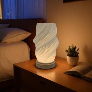 Modern Bedside Table Lamp – Dimmable Night Light, Soft Eye-Friendly Glow, Decorative Ambient Lighting, Luxury Home Gift Idea