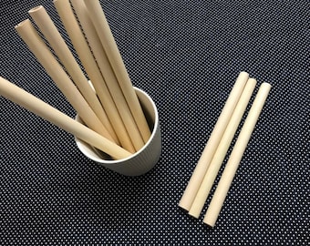Großes Bambusstrohhalm-Set - Wiederverwendbare große Bambusstrohhalme, organisch und chemikalienfrei, handgefertigte Bambusstrohhalme, langlebig, perfekt für Smoothies