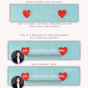Healthcare Professional Linkedin Banner Bundle - 8 Customizable ...