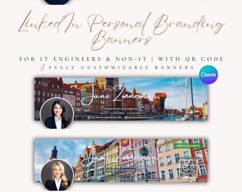 LinkedIn Banner Canva Template | Professional Profile Branding (Digital Download)