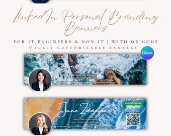 LinkedIn Banner: The Shore | Canva Templates | Open to Work | Professional Profile Branding Bundle with Corporate Header and CV Backdrop