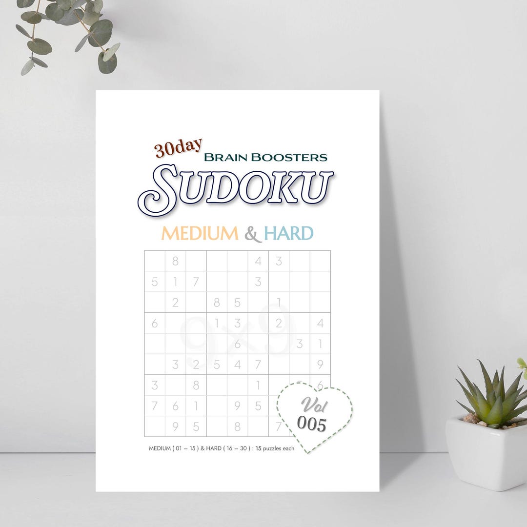 SUDOKU MEDIUM & Hard_vol.005 | 30 Puzzles | A4 Size | Printable Sudoku ...