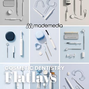 Cosmetic Dentist Flatlay Pack – 10 minimalistycznych obrazów na Instagram, Pinterest i do brandingu gabinetu