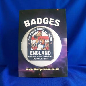 England Lionesses Champions Badge – 2025 European Win Souvenir, Football Fan Pin, Handmade Collectible