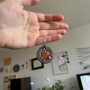 Canada Maple Leaf Keychain - Black