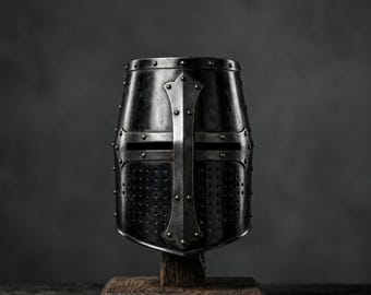 Steel Crusader Helm | Medieval Knight Armor Helmet, Cosplay Costume