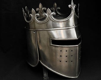 Medieval Queen Crown Helmet: Wearable Steel Armor for Women