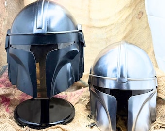 Mandalorian Inspired Style Helmet | Handmade Steel Cosplay Armor- Bounty Hunter Costume | Display Collectible Sci Fi Warrior Headgear