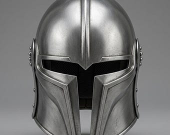 Medieval Knight Helmet - Steel Armor, Crusader Visor, Combat LARP Costume