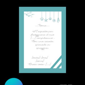 INVITO festa di compleanno in SPIAGGIA, ELEGANTE - invito digitale, invito stampabile, whatsapp, social, editabile template Canva