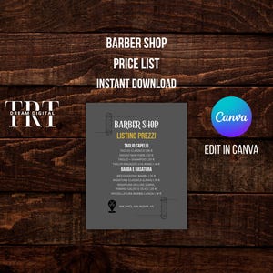 Barber Price List Template | Modern Salon Menu | Instagram Story & Printable Poster | Editable Canva Price Sheet