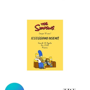 INVITO festa di COMPLEANNO THESIMPSONS, per ragazzi e bambino - invito digitale, stampabile, whatsapp, social, editabile template Canva
