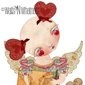 San Valentino stampabile Cupido Cherubino bambola di carta articolata n. 1 Regalo di amicizia Stravagante stracciato digitale collage foglio Download istantaneo